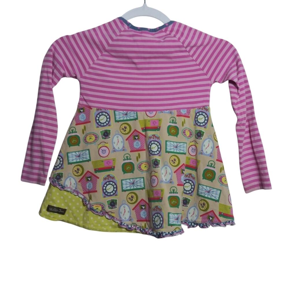 Matilda Jane In Disguise Swing Long Sleeve Striped Pink Clock Top Size 6 - Picture 3 of 5